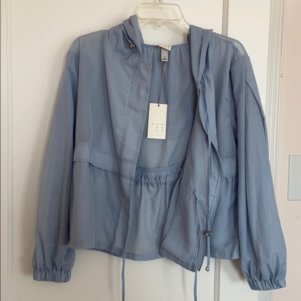 Light blue translucent jacket